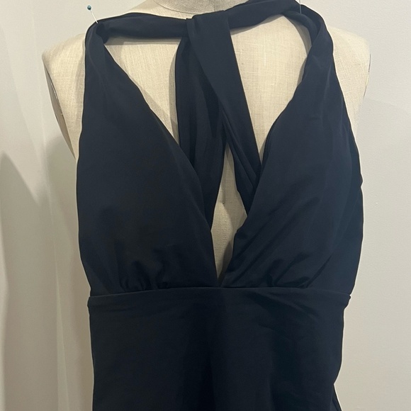 Jets low plunging compression one piece bathing suit (high coverage bottom) - Picture 1 of 4